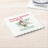 Pussy Willow Catkin Bouquet Christmas Kartonnen Onderzetters (Gebogen)