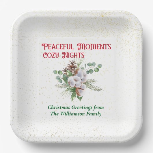 Pussy Willow Catkin Bouquet Christmas Papieren Bordje (Voorkant)