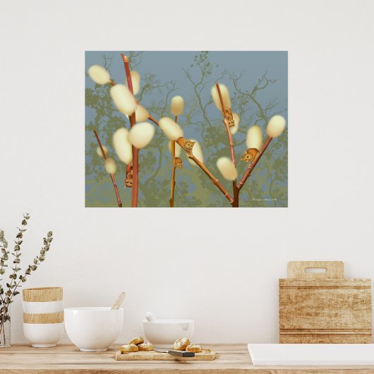 Pussy Willow Fantasy Plant Poster (Keuken)
