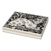 PUSSYCAT O PUSSYCAT, FOLK ART CAT RUBBER STAMP Lge Rubberstempel (Stempel)