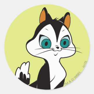 Pussyfoot Laten we spelen Ronde Sticker