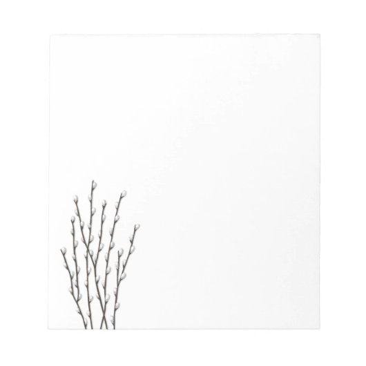Pussywillow Branches Botanisch Art Notitieblok (Voorkant)