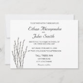 Pussywillow Branches Wedding Invitation Kaart (Voorkant)