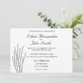 Pussywillow Branches Wedding Invitation Kaart (Staand voorkant)