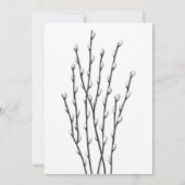 Pussywillow Branches Wedding Invitation Kaart (Achterkant)