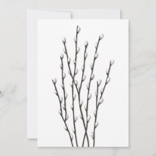 Pussywillow Branches Wedding Invitation Kaart (Achterkant)
