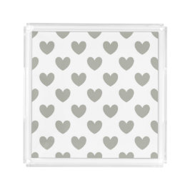 Pussywillow Gray polka harten wit Acryl Dienblad