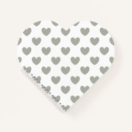 Pussywillow Gray polka harten wit Notitieboek