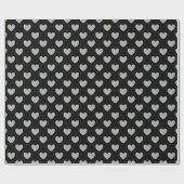 Pussywillow Gray polka harten zwart Cadeaupapier (Vlak)