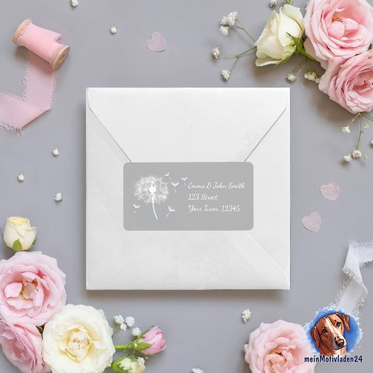 Pusteblume - grau | romantischer  etiket