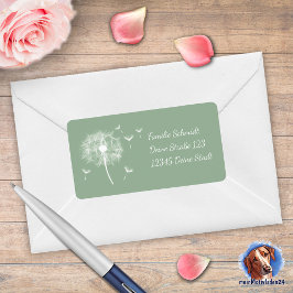 Pusteblume - grün | romantischer etiket