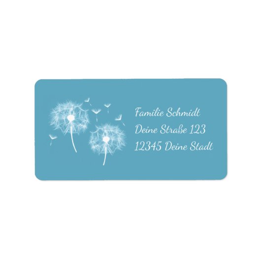 Pusteblume - türkis | romantischer etiket (Voorkant)