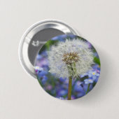 Pusteblumen Traum in blauen Vergissmeinnichtblüten Ronde Button 5,7 Cm (Voorkant /achterkant)