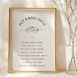 Put a Ring On It Game | Minimal Bridal Shower Sign Poster