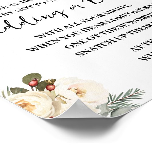 Put a Ring On Winter White Bridal Shower Game Sign Poster (Hoek)
