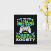 Put Controller Down Re-enter Society Funny Gamer P Kaart (Gele Bloem)
