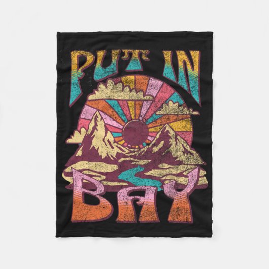 Put In Bay Ohio Nature Hiking Mountains Outdoors V Fleece Deken (Voorkant)