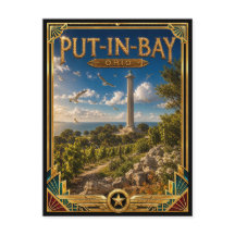 Put-in-Bay Ohio Vintage Art Deco Gouden Tijdperk