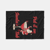Put It On Santas Tab Funny Christmas Santa Tail Re Fleece Deken (Voorkant (Horizontaal))