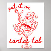 Put It On Santas Tab Funny Christmas Santa Tail Re Poster (Voorkant)