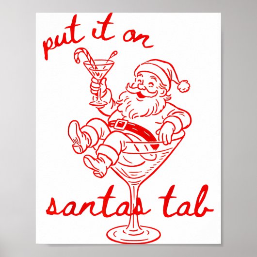 Put It On Santas Tab Funny Christmas Santa Tail Re Poster (Voorkant)