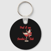 Put It On Santas Tab Funny Christmas Santa Tail Re Sleutelhanger (Voorkant)