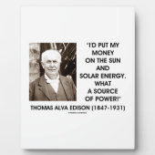 Put My Money On Sun Solar Energy Source Of Power Fotoplaat (Voorkant)