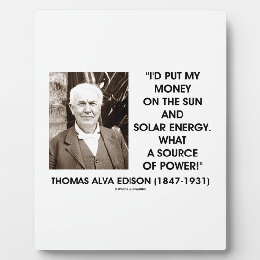 Put My Money On Sun Solar Energy Source Of Power Fotoplaat (Voorkant)