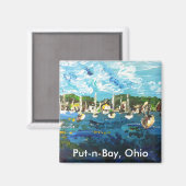 Put-n-Bay Lake Erie Island Painting #1 Magneet (Voorkant / Achterkant)