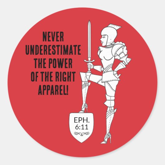 "Put on the complete Suit of Armor"  Ronde Sticker (Voorkant)