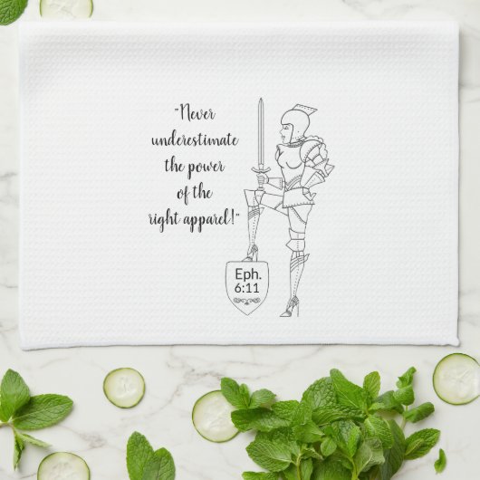 "Put on the complete Suit of Armor"  Theedoek (Gevouwen)
