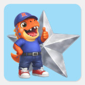 Put Silverstar level two achievement award tiered  Vierkante Sticker (Voorkant)