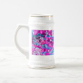 Putblauwe roze blokpatronen bierpul (Links)