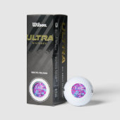 Putblauwe roze blokpatronen golfballen (Verpakking)