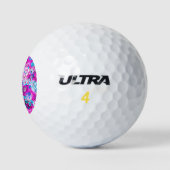 Putblauwe roze blokpatronen golfballen (Logo)