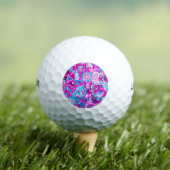 Putblauwe roze blokpatronen golfballen (Insitu Shirt)