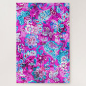 Putblauwe roze blokpatronen legpuzzel (Verticaal)