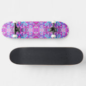 Putblauwe roze blokpatronen persoonlijk skateboard (Horizontaal)