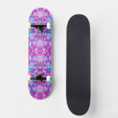 Putblauwe roze blokpatronen persoonlijk skateboard (Voorkant)
