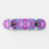 Putblauwe roze blokpatronen persoonlijk skateboard (Horizontaal)