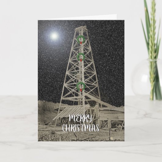 PUTBOREN OLIËBOOR 1890'S ORIGINELE FOTO FEESTDAGEN KAART (Voorkant)