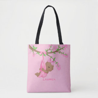 Pute African American Mam to be roze Personated Tote Bag
