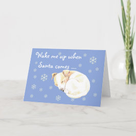 Pute puppy Snowflakes Blue-kerstfeestkaart Feestdagen Kaart