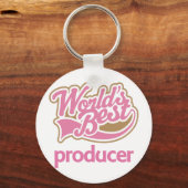 Pute roze werelden Beste producent Sleutelhanger (Voorkant)