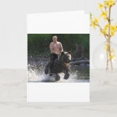 Putin berijdt een beer! kaart (Gele Bloem)