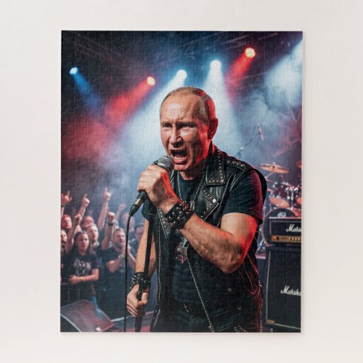 Putin Heavy Metal Rockzanger Hoofdschudden Legpuzzel (Verticaal)