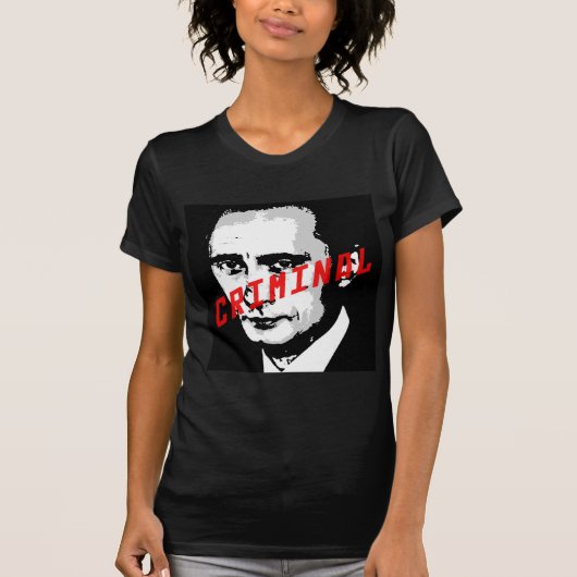 PUTIN IS EEN OORLOG-CRIMINAAL T-SHIRT (Voorkant)