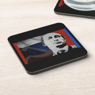 Putin met Russische Vlag Bier Onderzetter