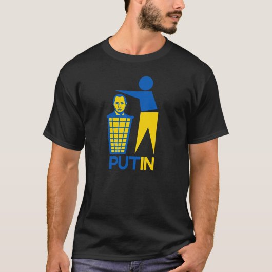 PutIn Trash Ukraine Flag Colors Unisex T-Shirt (Voorkant)