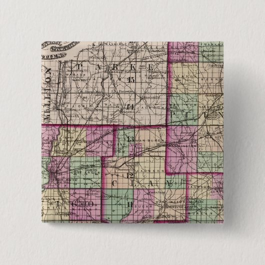 Putnam County en Vigo County Vierkante Button 5,1 Cm (Voorkant)